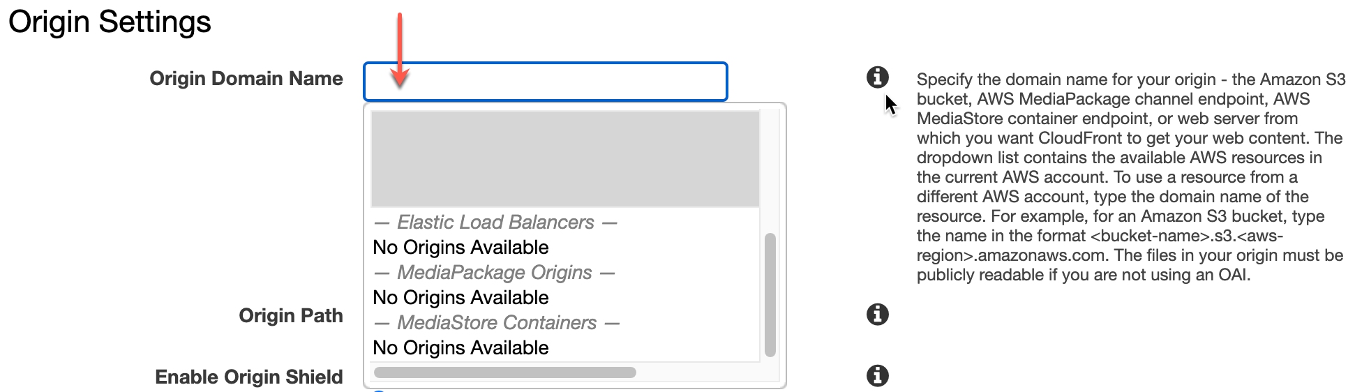 CloudFront Origin Setup